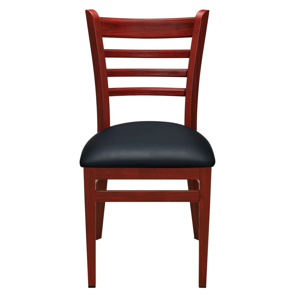 Wood Look Ladder-Back Metal Chair
