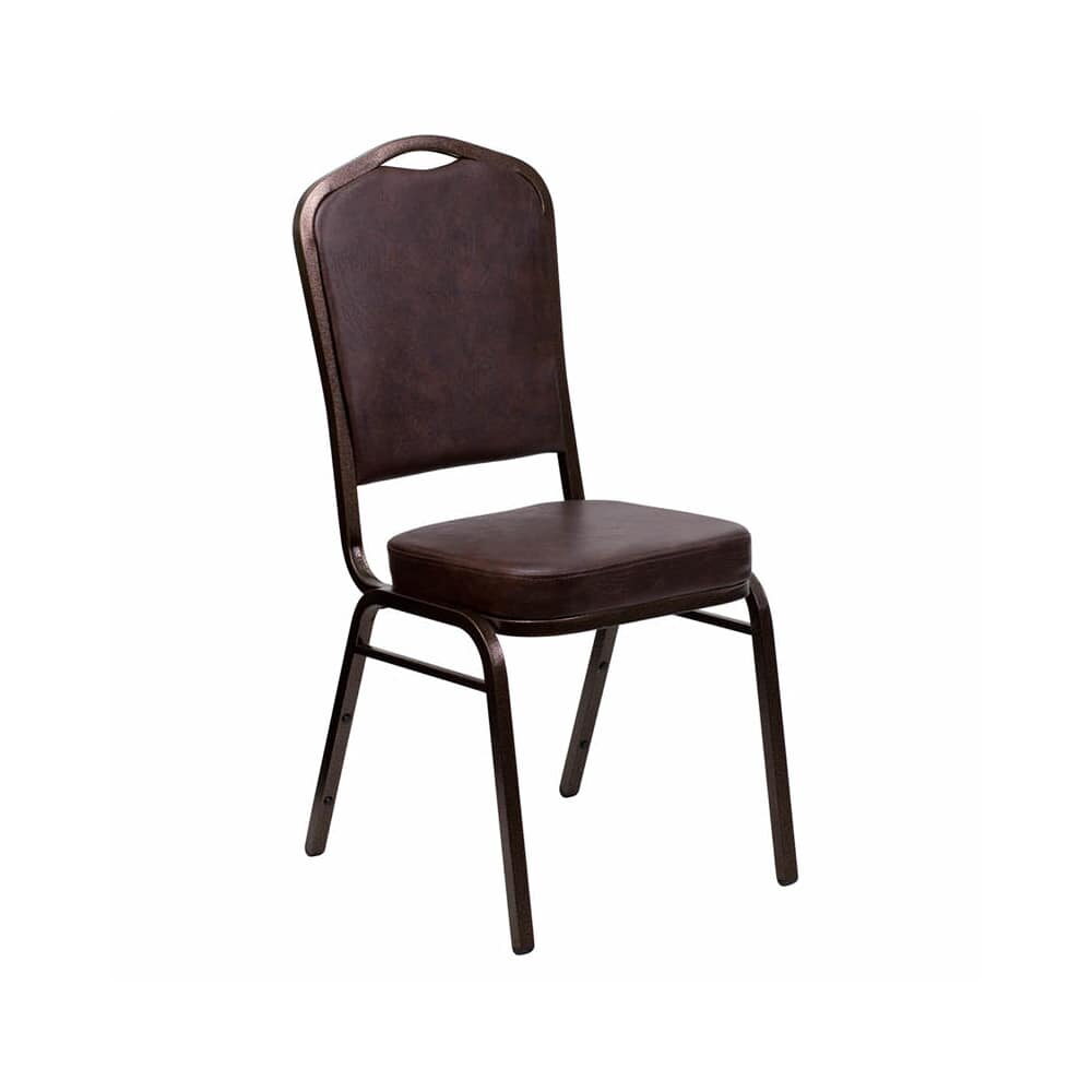 Brown Vinyl Copper Vein Metal Stack Chair