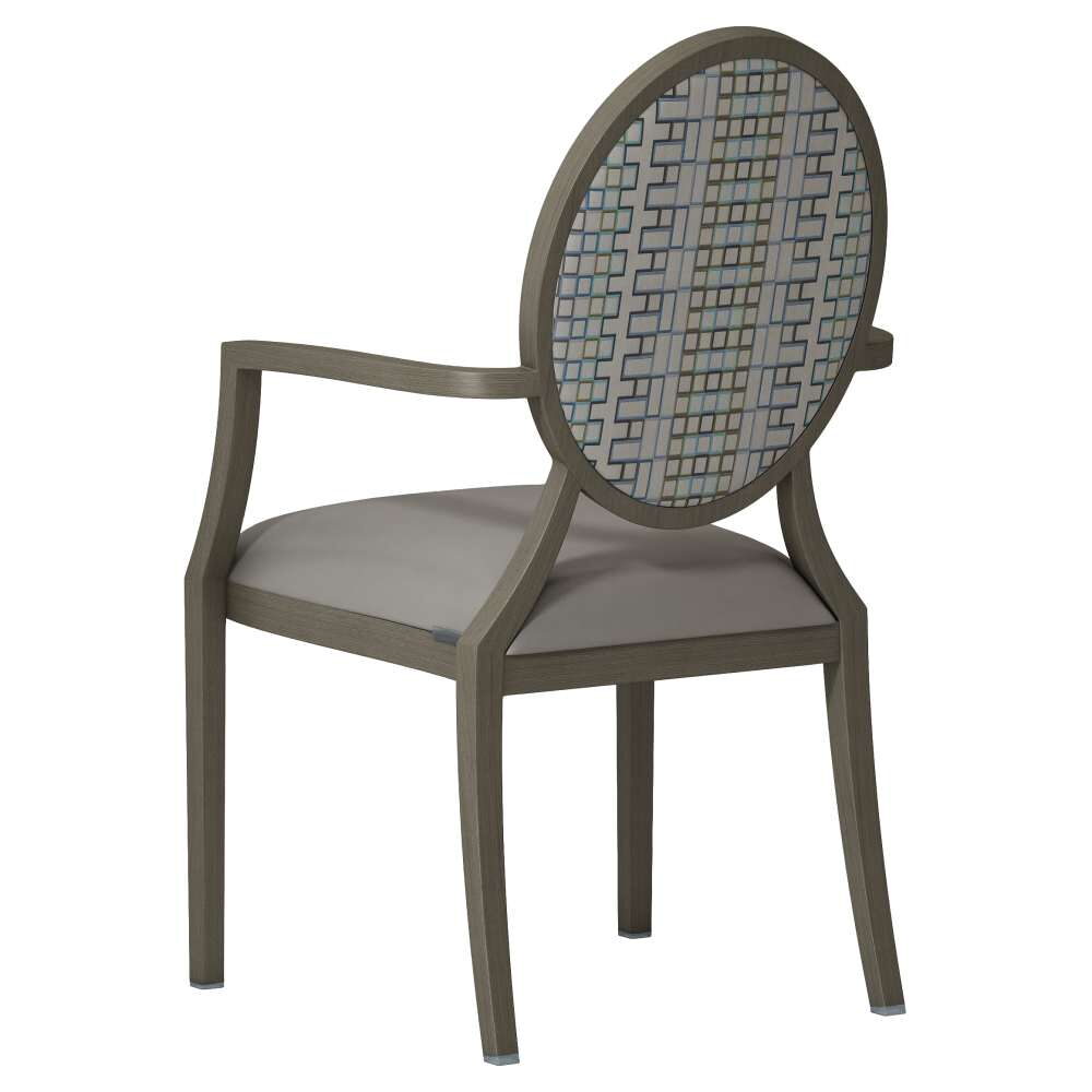 Aluminum Deco Lotus Back Armchair