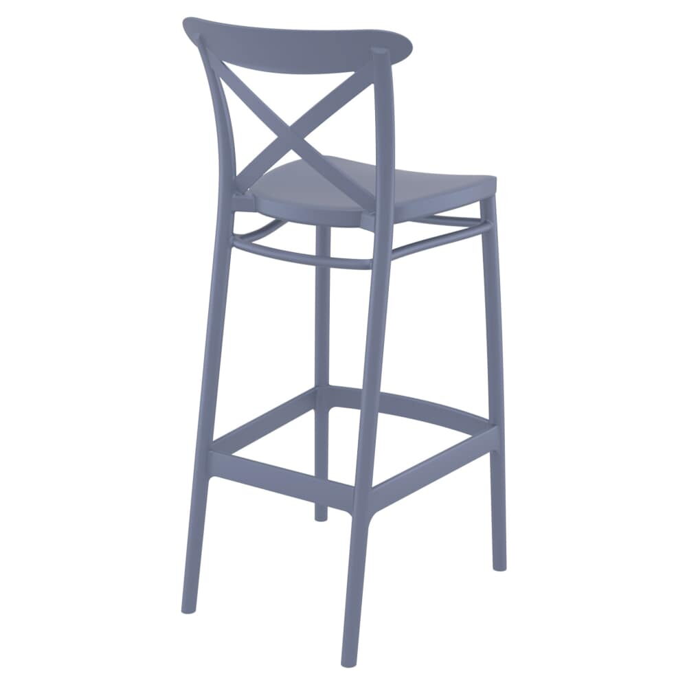 Patio Resin Cross-Back Bar Stool