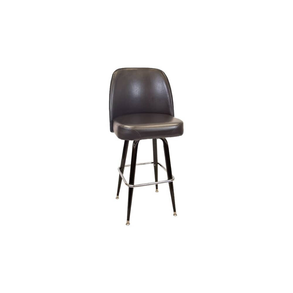 Extra Large Seat Black Coated Frame Swivel Bar Stool