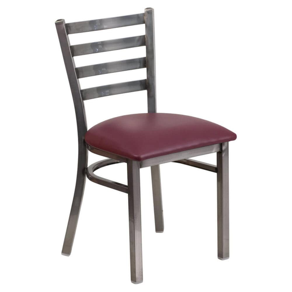 Ladder-Back Clear Coat Metal Chair