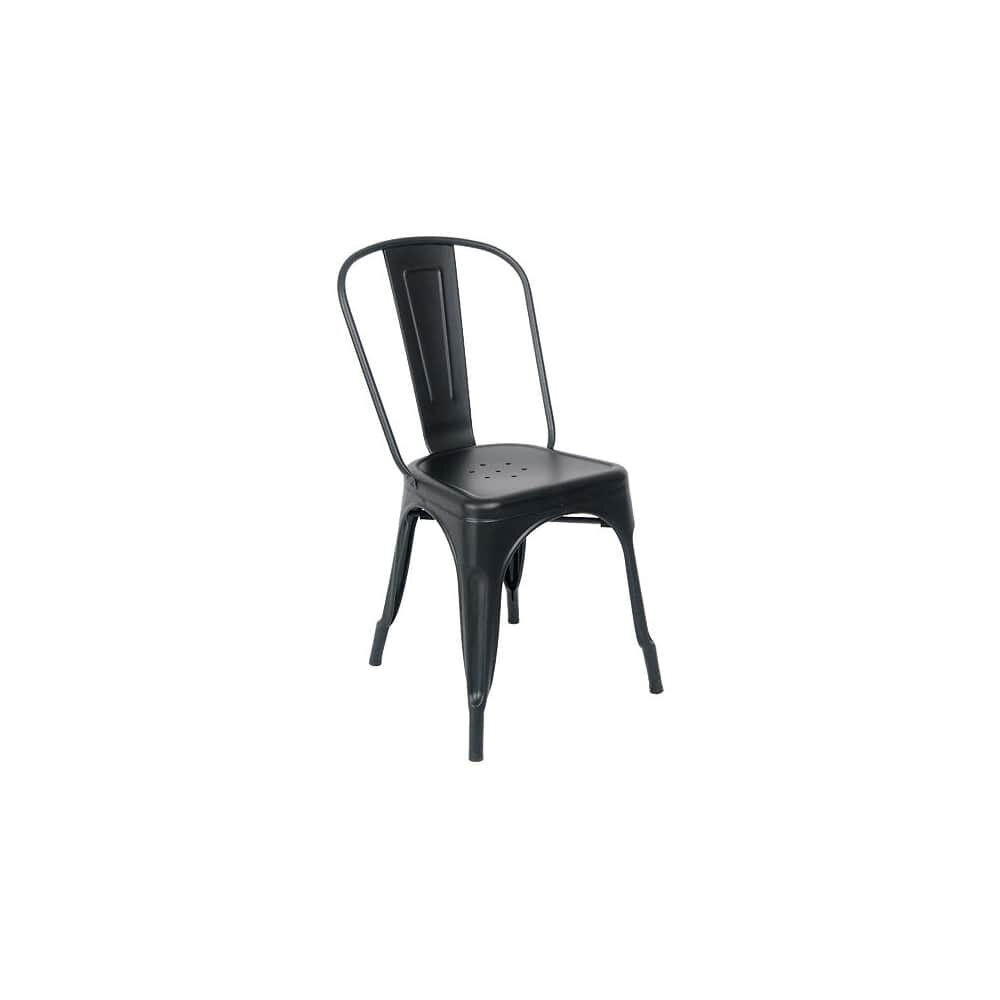 Black Finish Bistro-Style Metal Chair