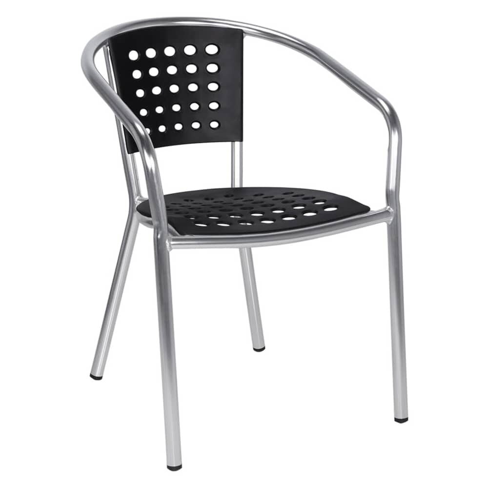 Black Resin Seat and Back Aluminum Chair