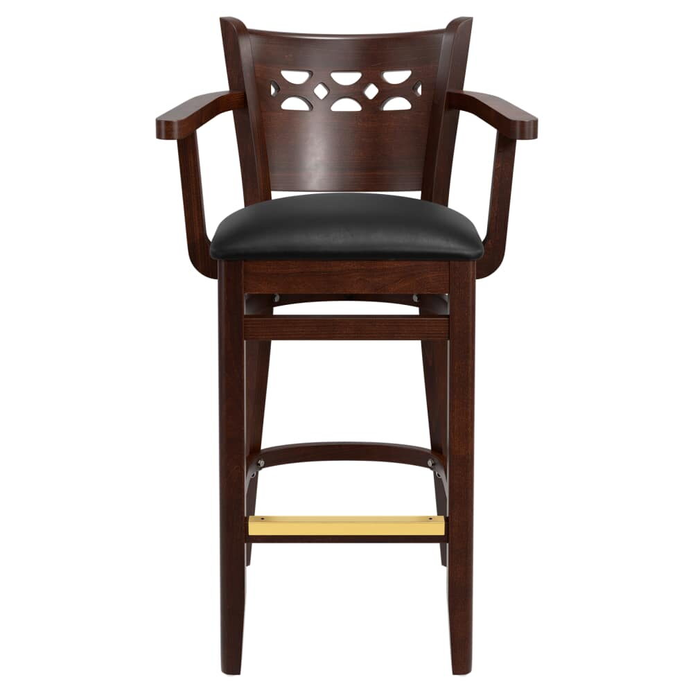 Wood Leonardo Bar Stool with Arms