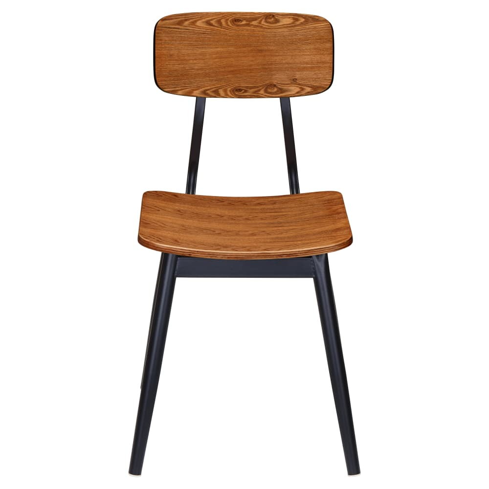 Wood Back and Seat Basel Metal Chair