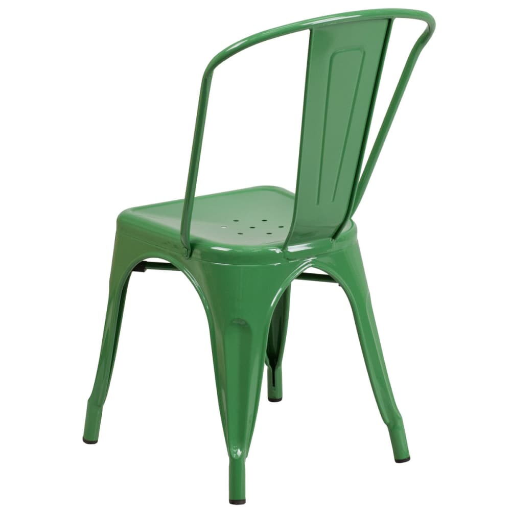 Green Finish Bistro-Style Metal Chair
