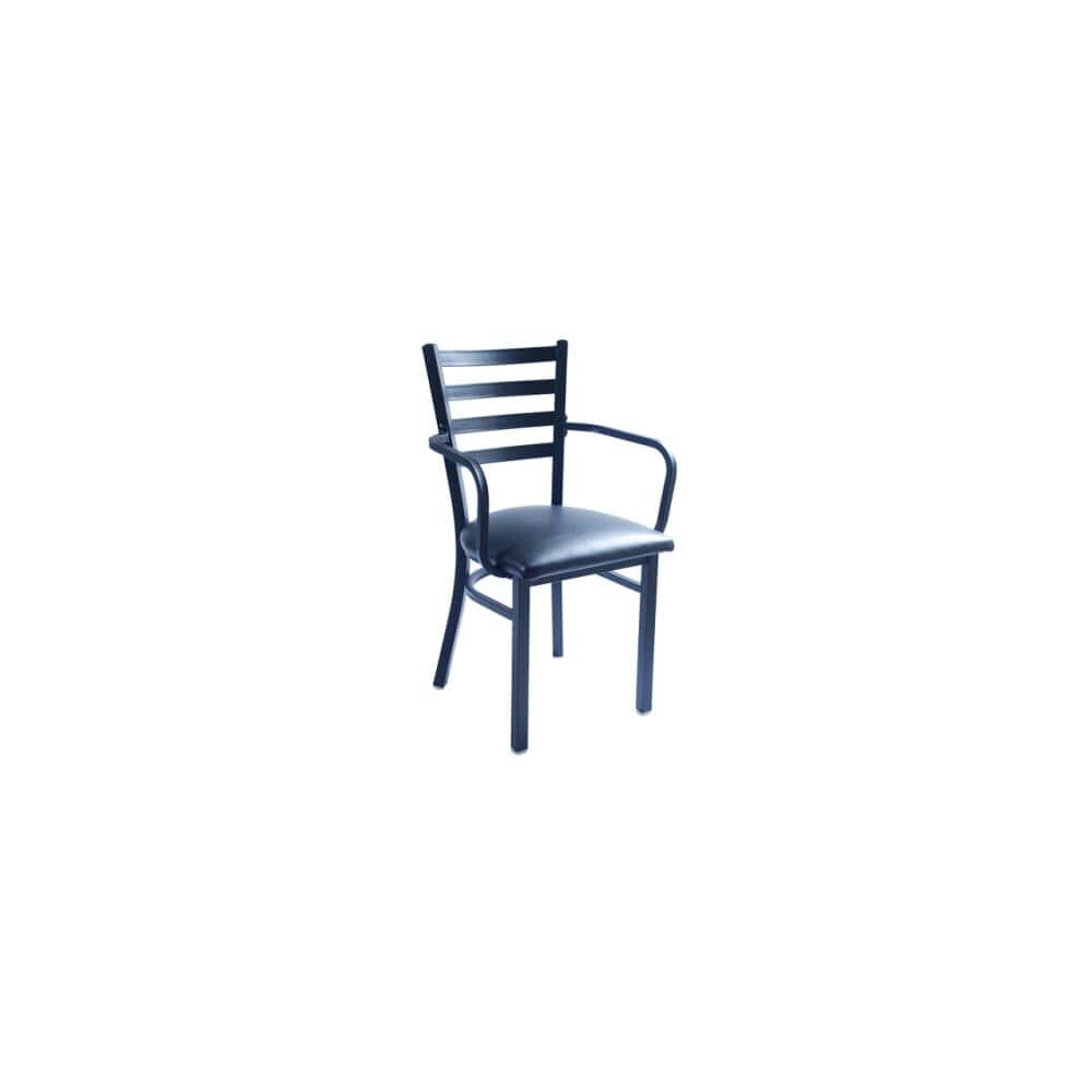 Ladder-Back Metal Chair with Arms