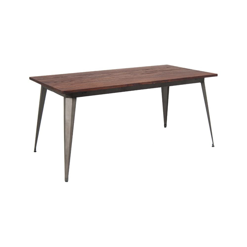Dark Gray Finish Wood Top Industrial Series Table