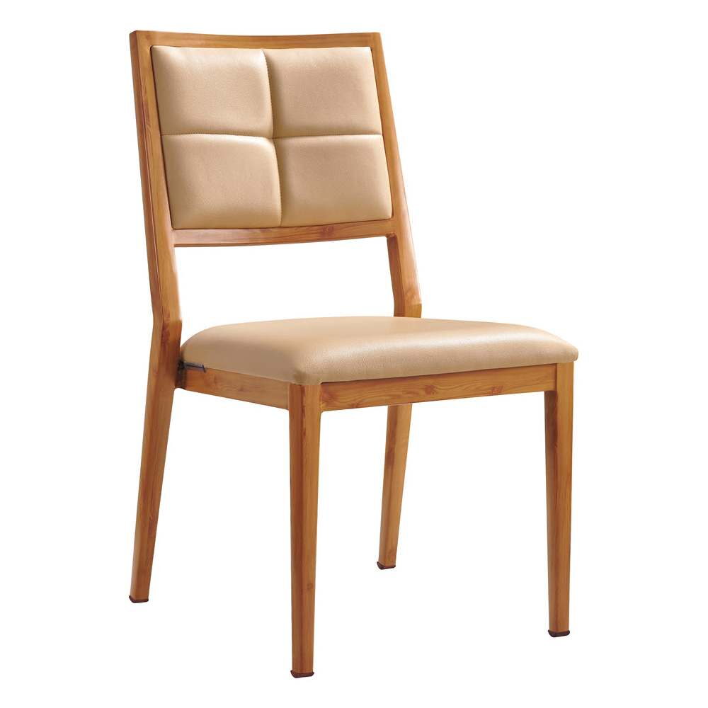 Modern Padded Wood Grain Aluminum Milano Chair