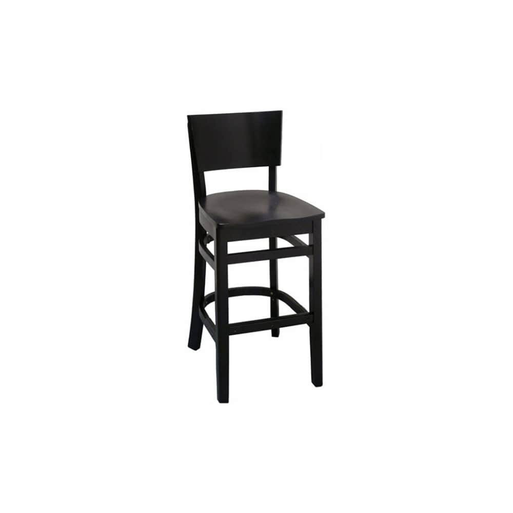 Wood Curved Back Bar Stool