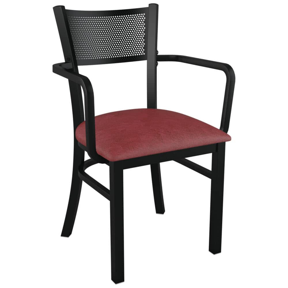 Checker Back Metal Chair with Arms