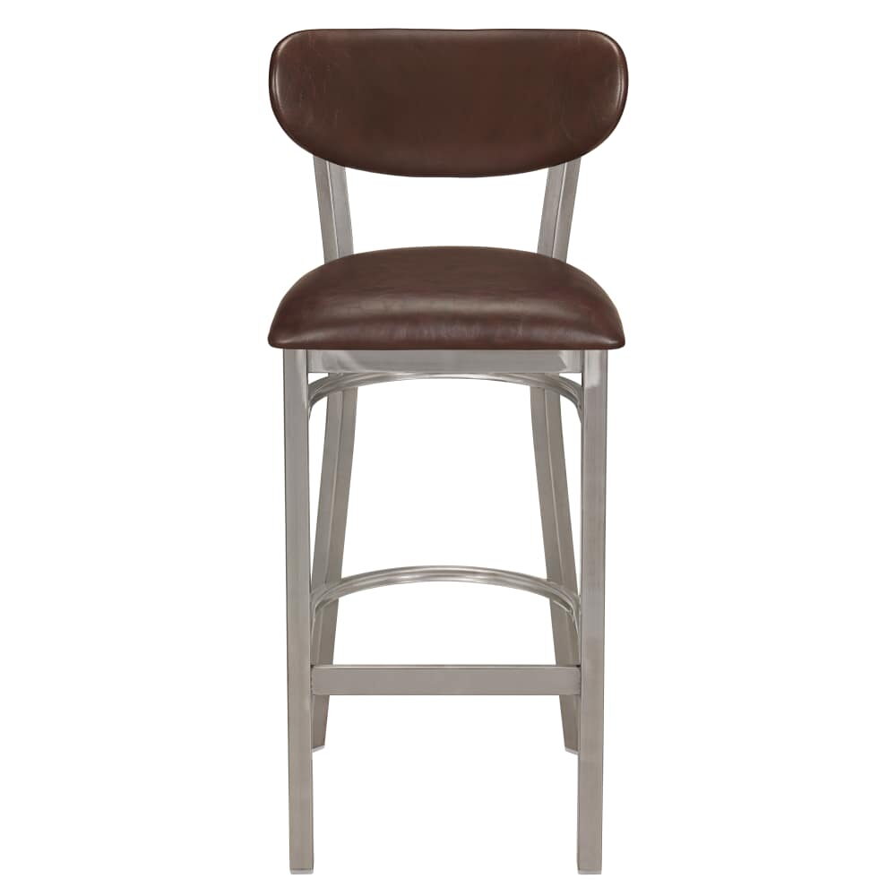 Clear Coat Curvy Metal Bar Stool