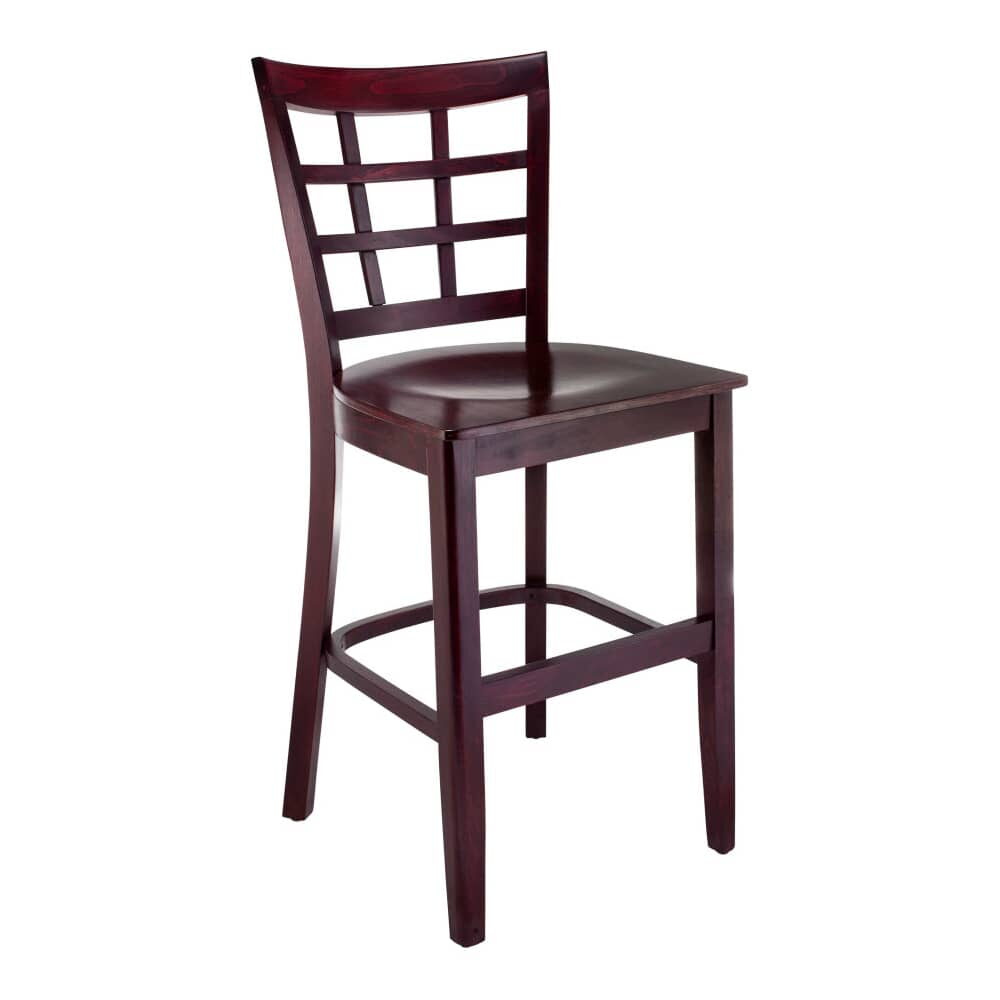 Wood Window-Back Counter Stool