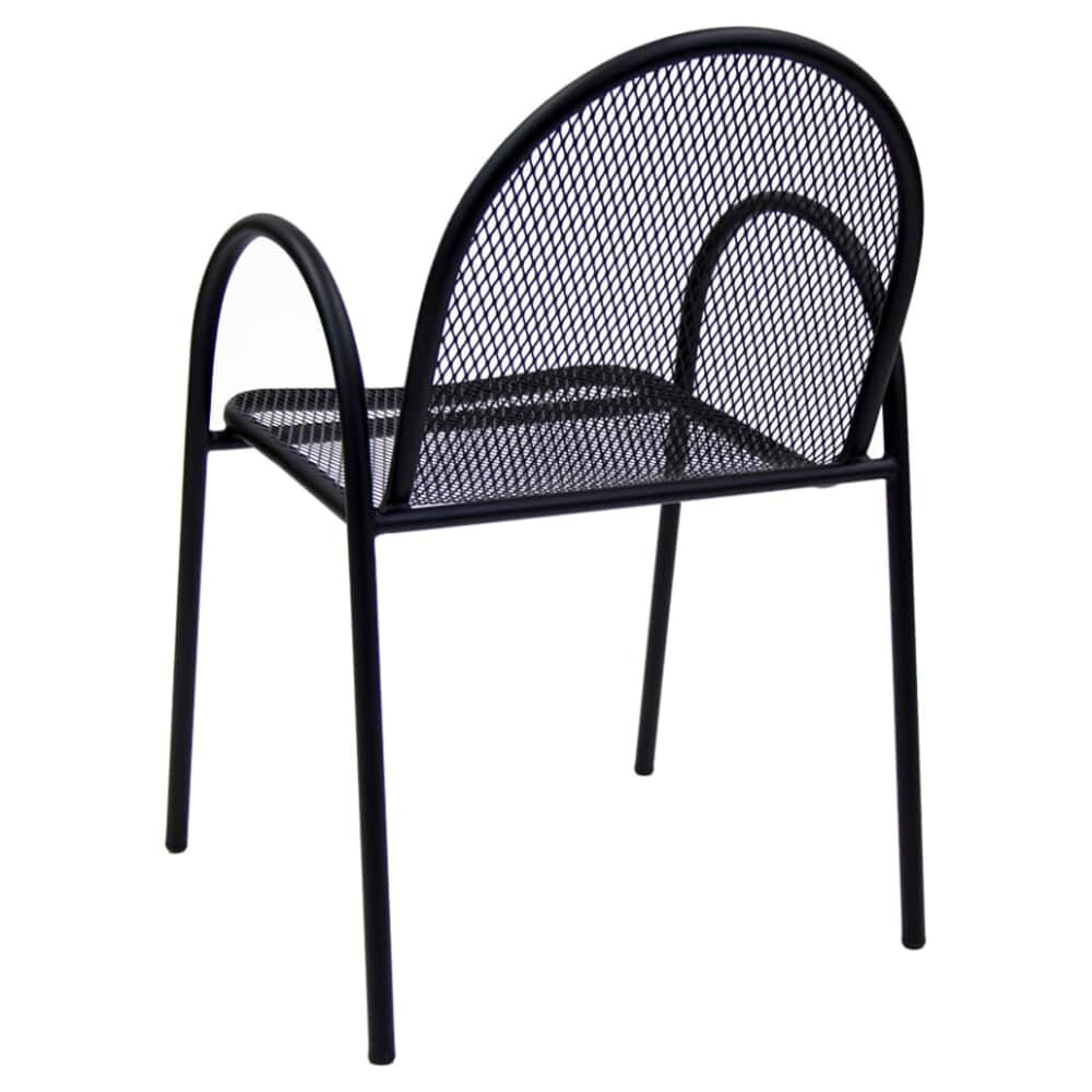 Mesh Black Metal Patio Armchair