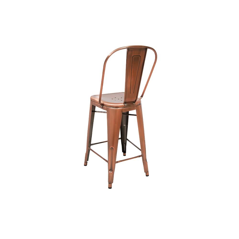 Copper Finish Bistro-Style Metal Bar Stool