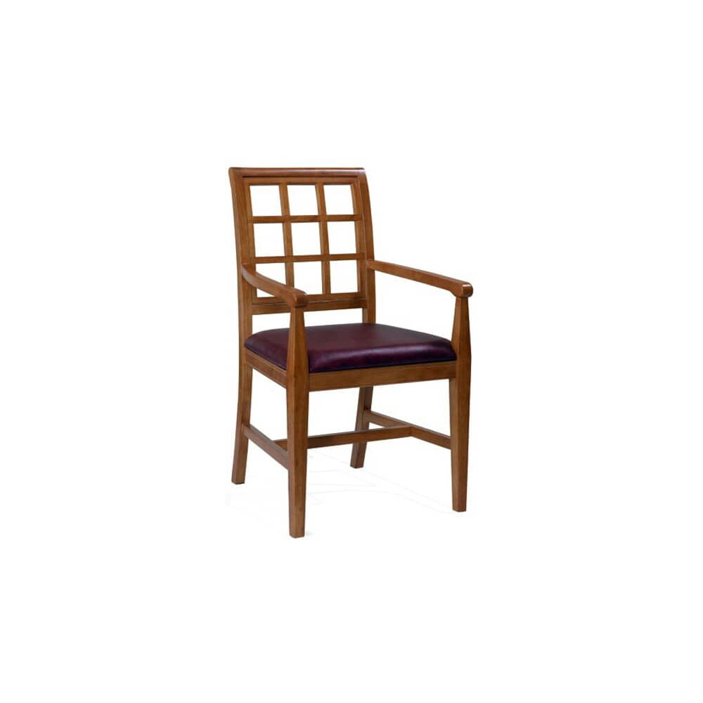 Wood Straight Window-Back Armchair