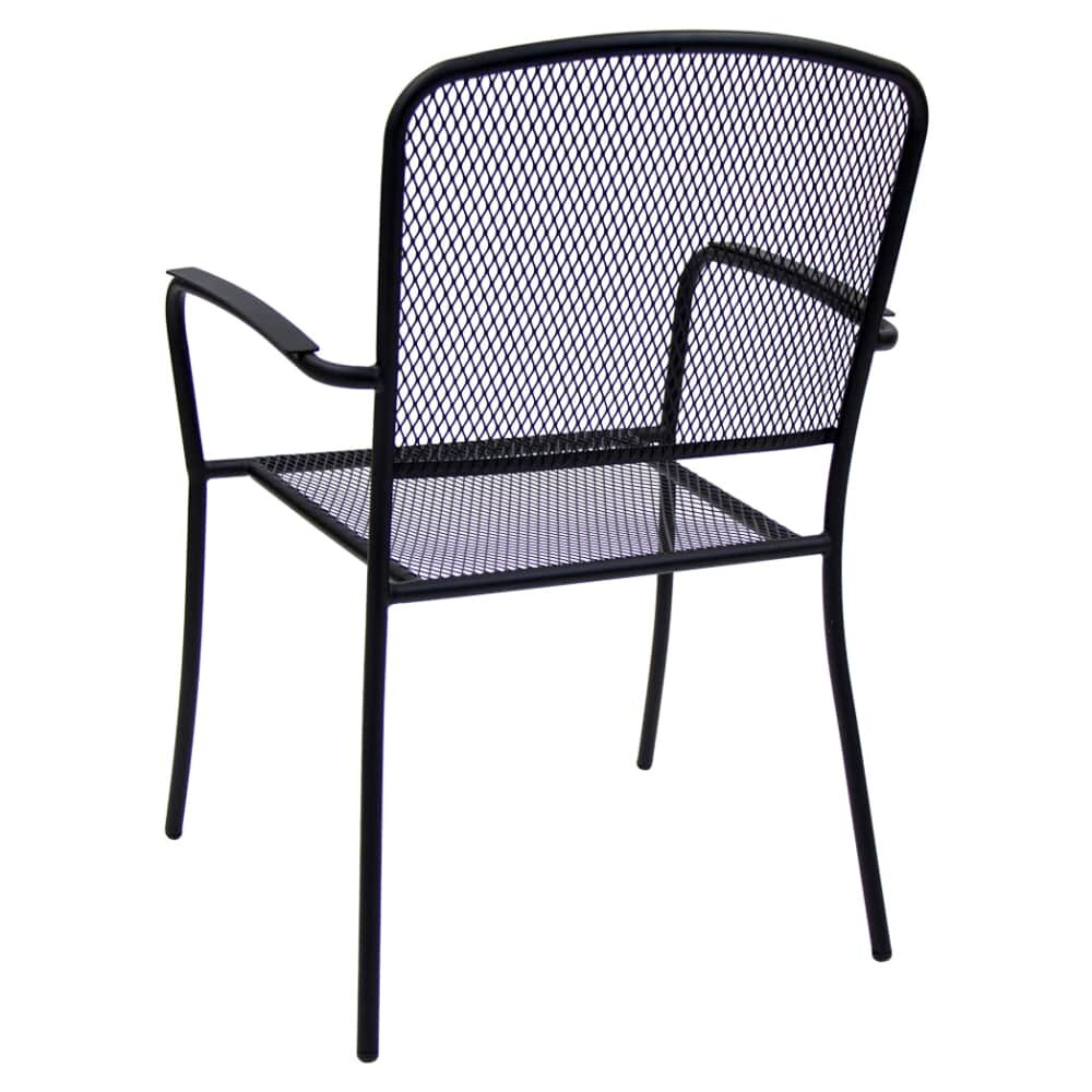 Metal Mesh Square Back Patio Armchair