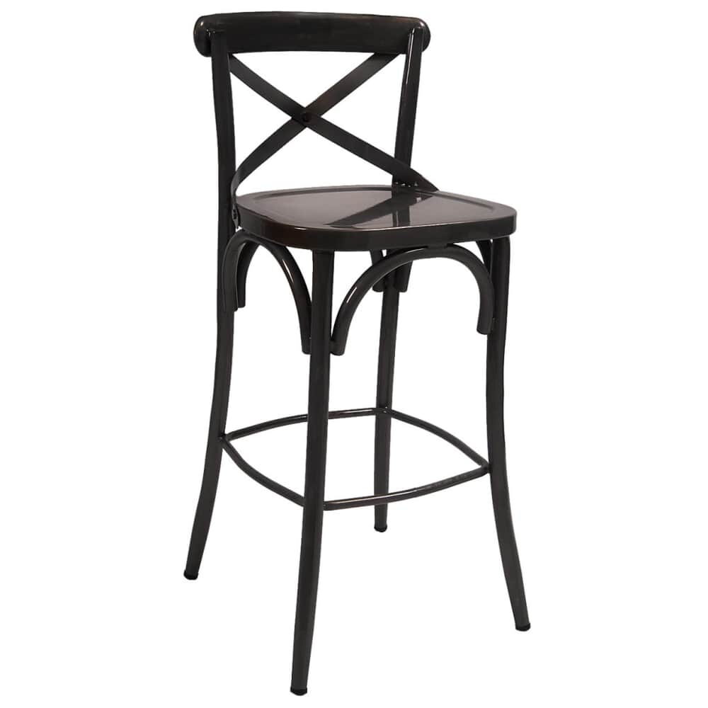 Classic Metal X-Back Bar Stool