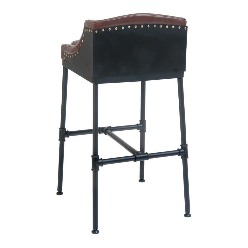 Brown Vinyl Tayla Metal Bar Stool
