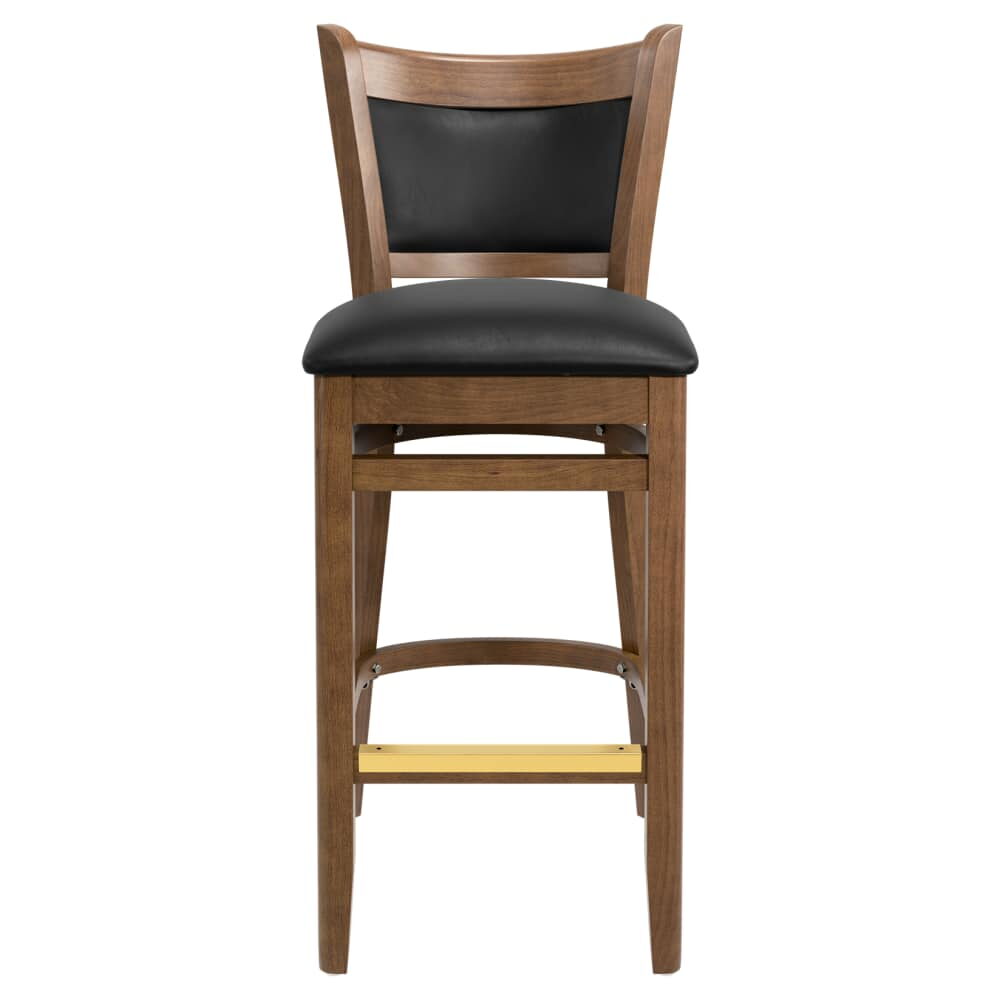 Wood Padded Back Bar Stool