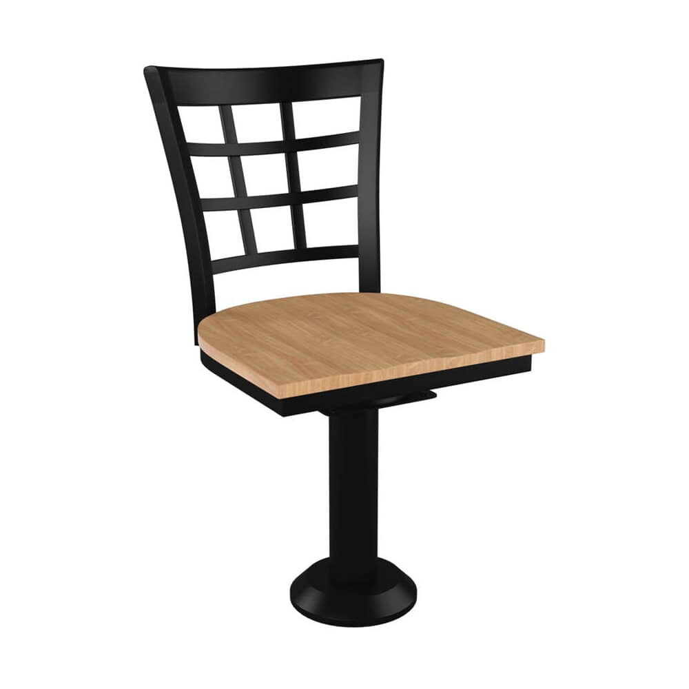Bolt-Down Swivel Window-Back Metal Chair