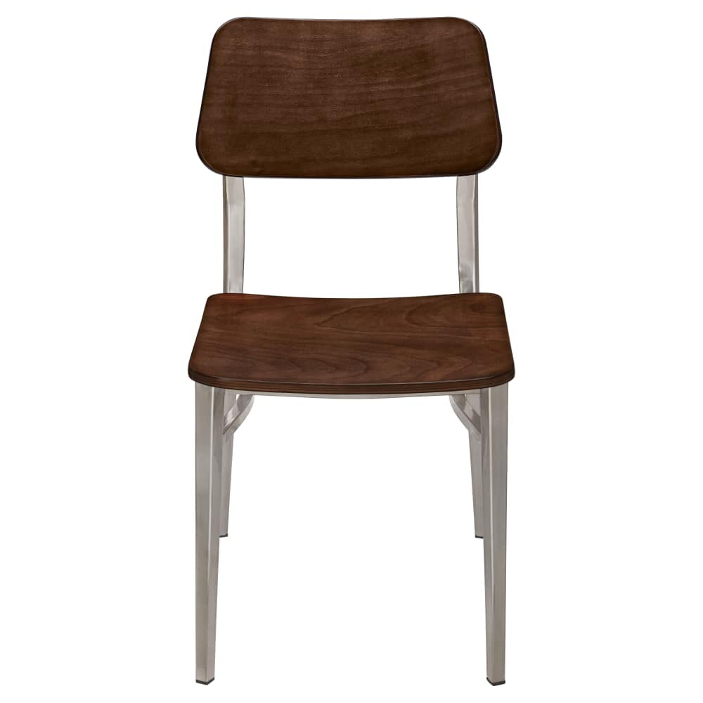 Clear Coat Finish Wood Back Luca Metal Chair