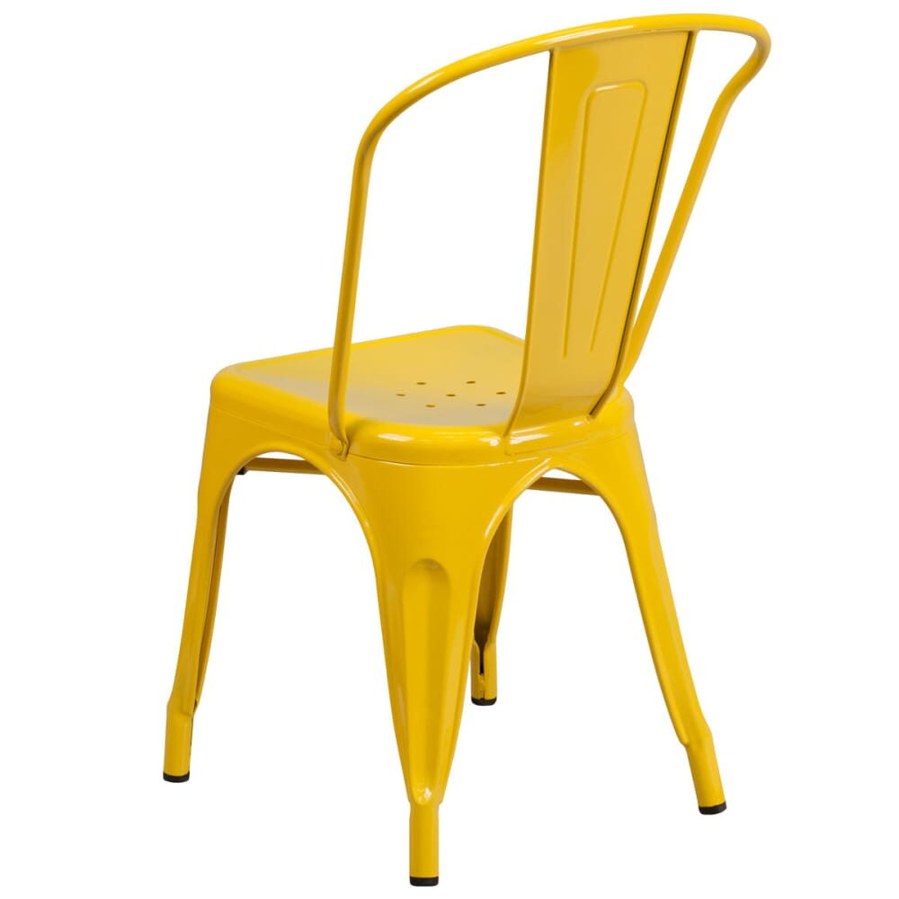 Yellow Finish Bistro-Style Metal Chair