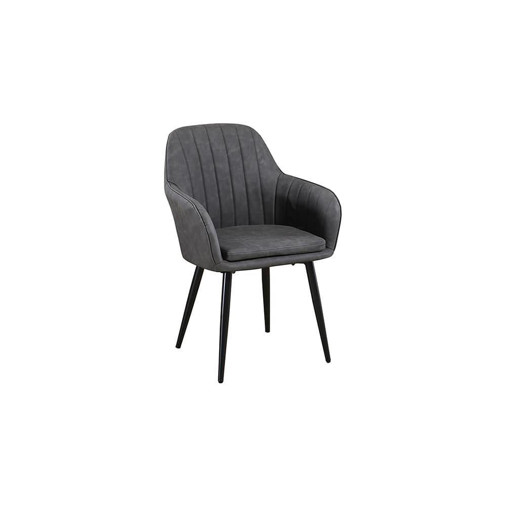 Metal Gray Vinyl Lounge Chair