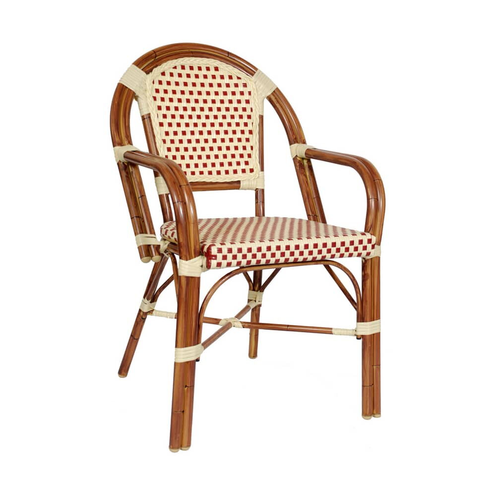 Bamboo Cane Aluminum Armchair