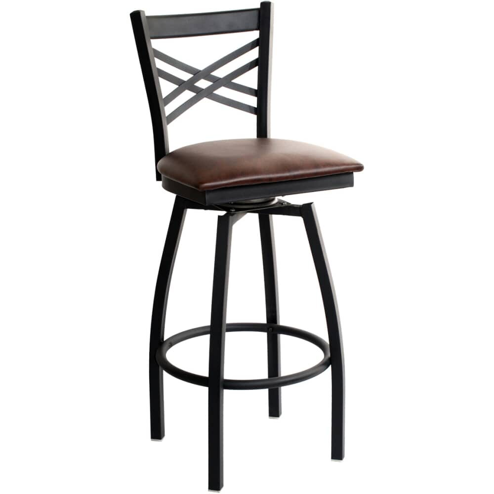 X-Back Swivel Metal Bar Stool