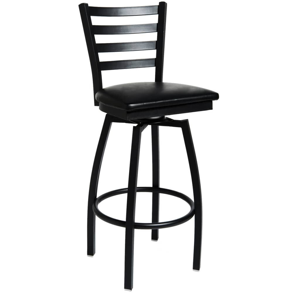 Ladder-Back Swivel Metal Bar Stool