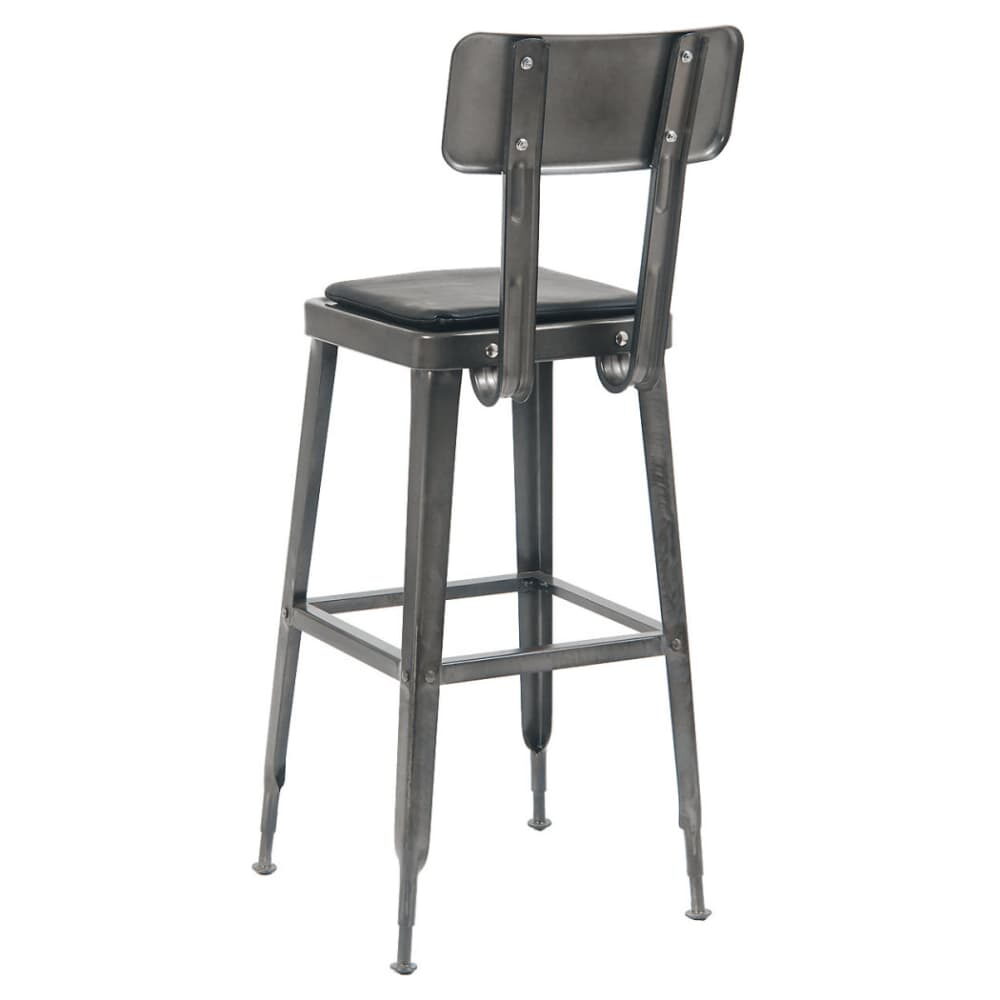 Dark Gray Finish Laurie Bistro-Style Metal Bar Stool