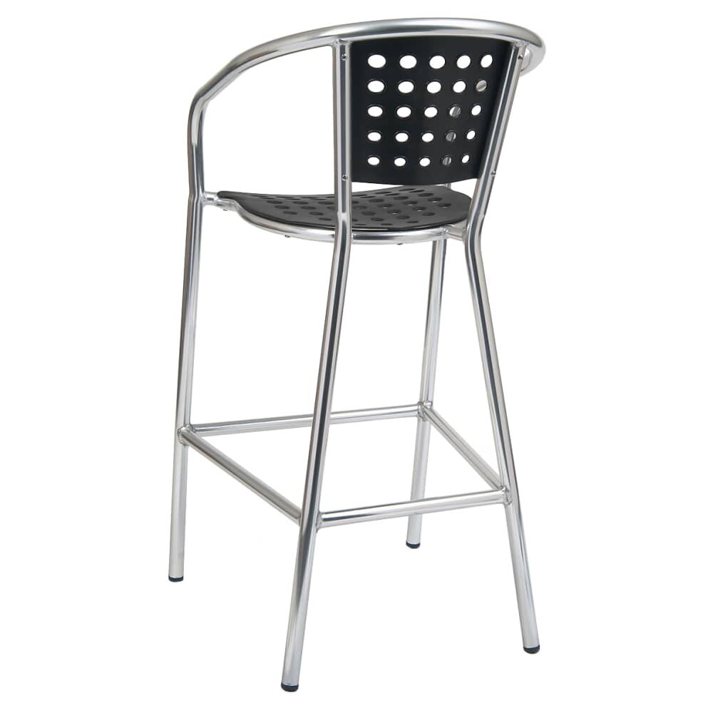 Black Resin Aluminum Patio Bar Stool