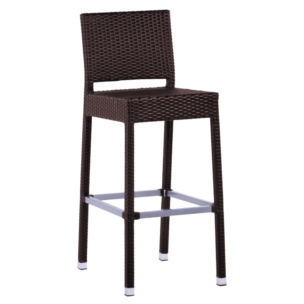 Chocolate Woven Rattan Felix Patio Bar Stool
