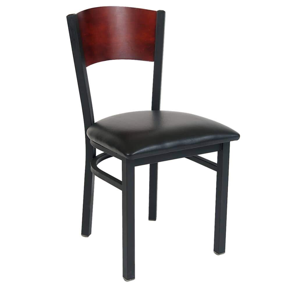Solid Wood Curved Back Metal Chair