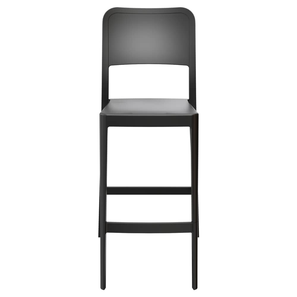 Outdoor Solid-Back Resin Parker Bar Stool