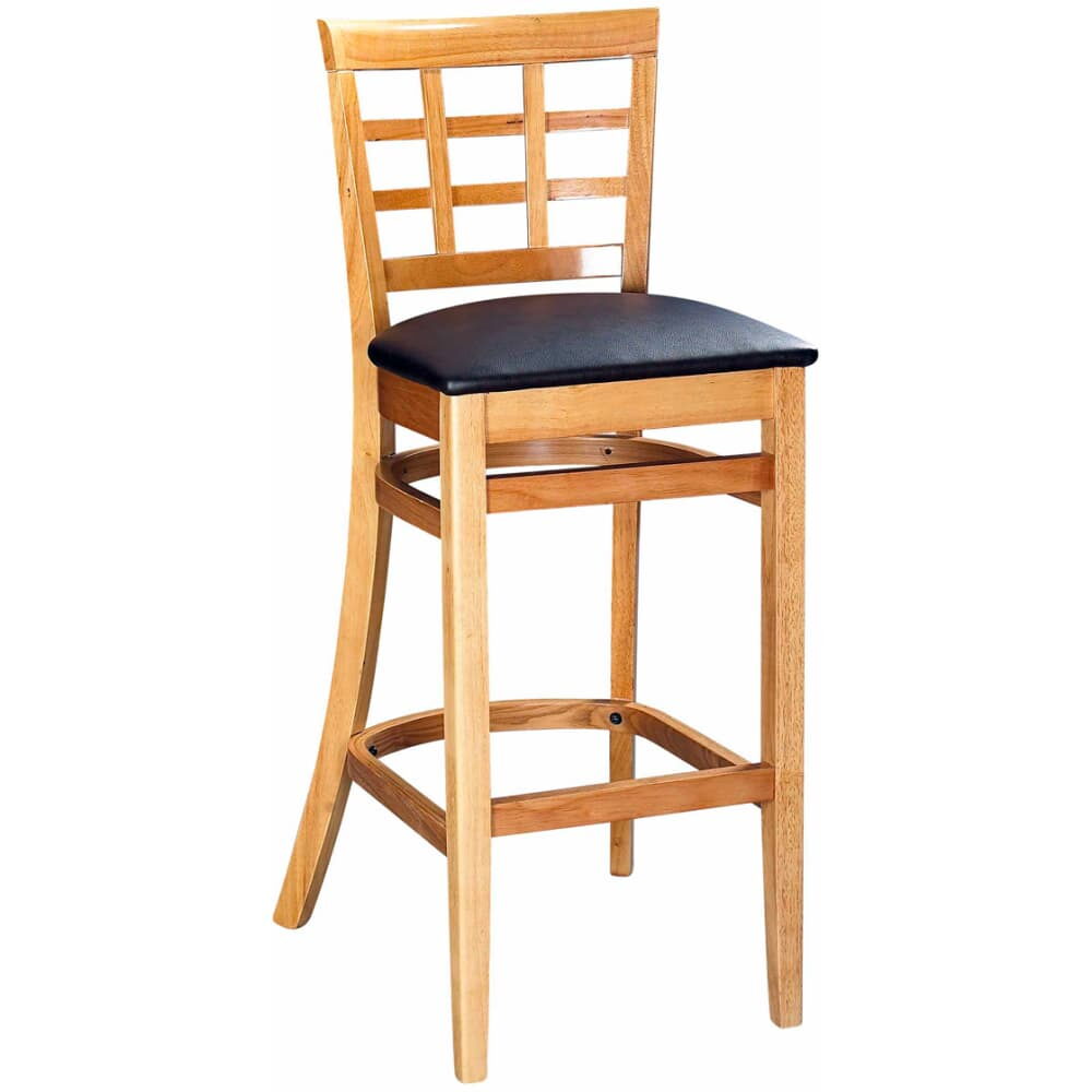 Wood Window-Back Bar Stool
