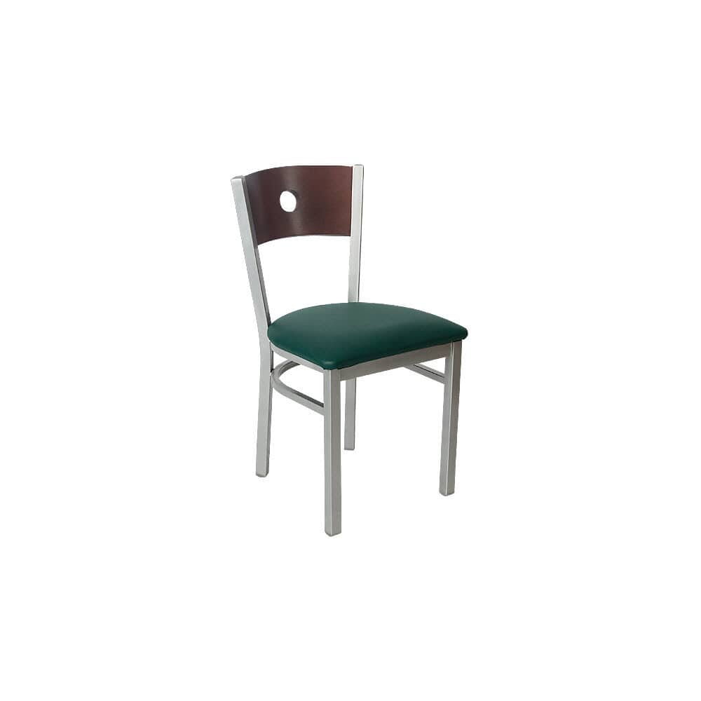 Circled Interchangeable Back Silver Metal Chair