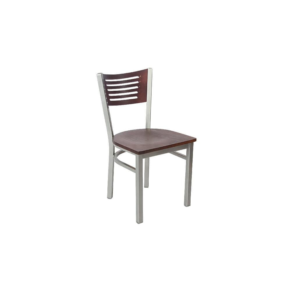 5 Slats Interchangeable Back Silver Metal Chair