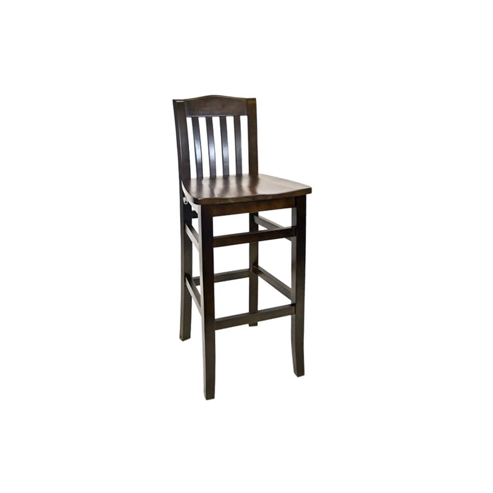Wood Vertical Slat Beechwood Bar Stool