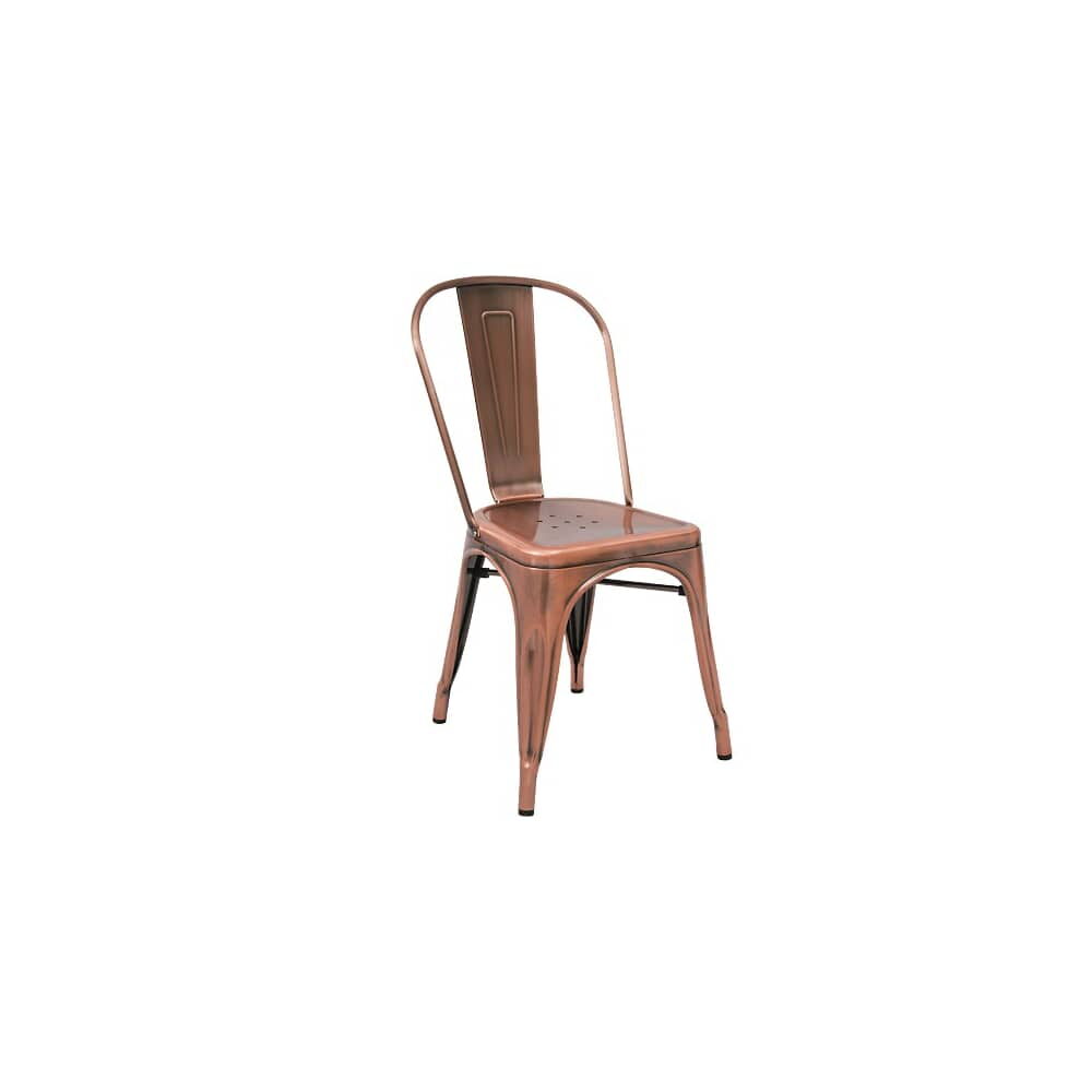 Copper Finish Bistro-Style Metal Chair