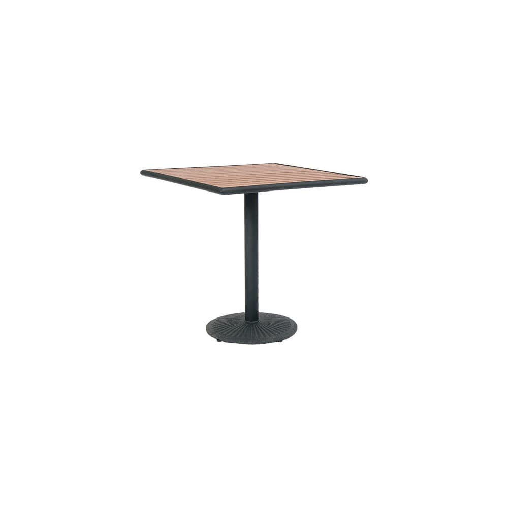 Faux Teak Top and Metal Base in Natural Finish