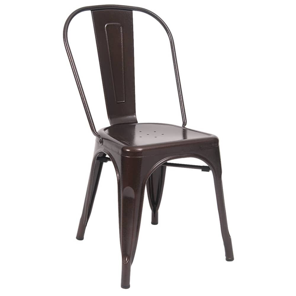 Brown Finish Bistro-Style Metal Chair