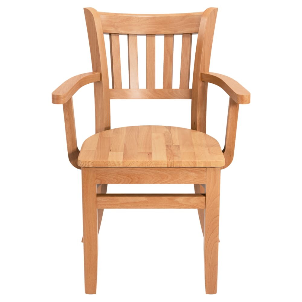 Wood Vertical Slat Chair with Arms