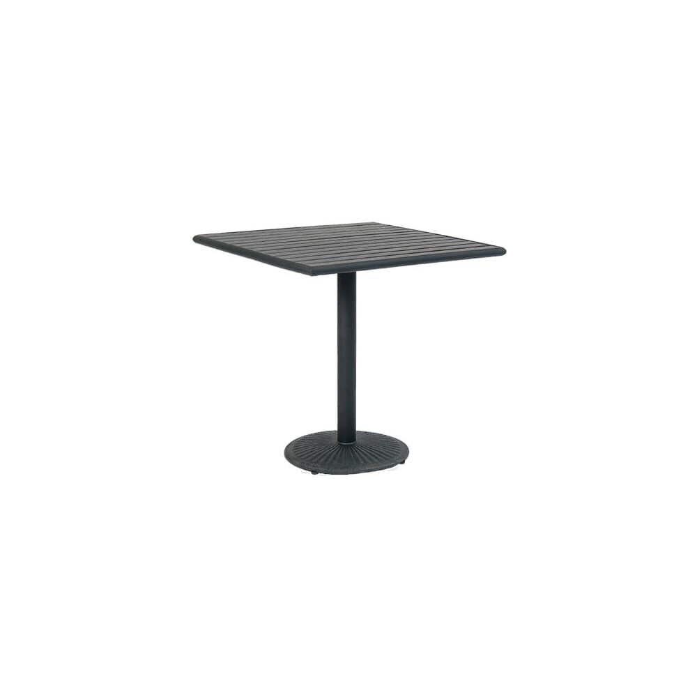 Faux Teak Top and Table Base in Black Finish