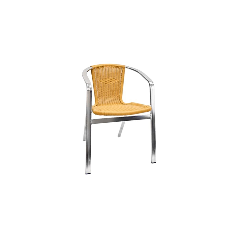 Aluminum and Rattan Double Tube Patio Chair