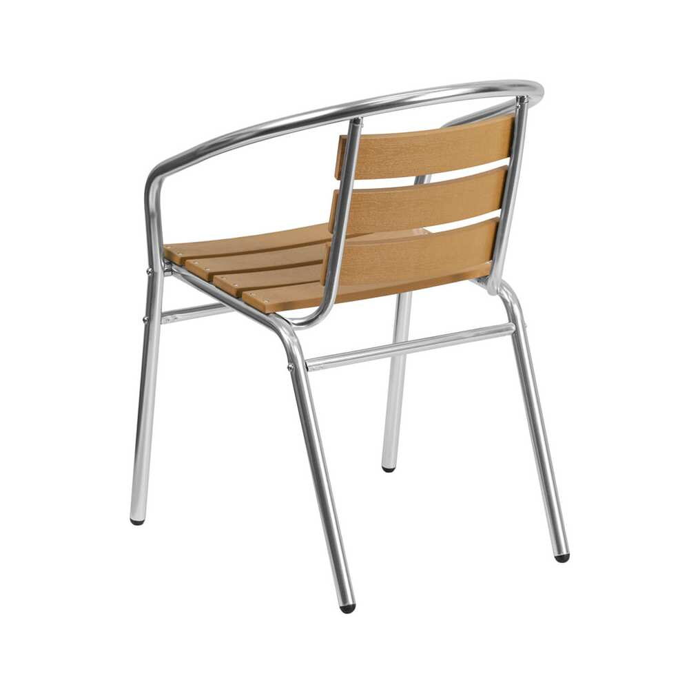 Faux Teak Aluminum Patio Chair