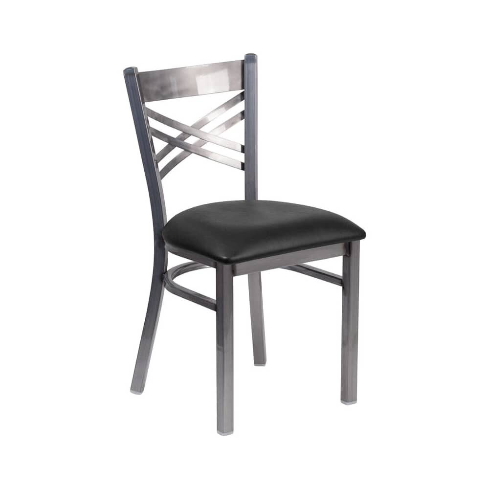 Clear Coat Finish X-Back Metal Chair