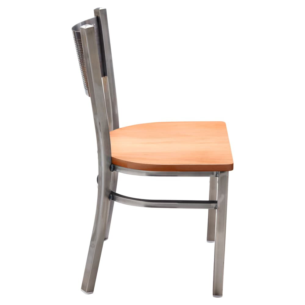 Clear Coat Metal Checker Back Chair